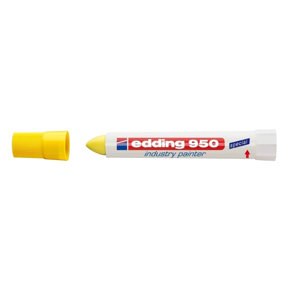 Marker permanent Edding 950 Industrial, corp plastic, varf rotund, 10mm, galben Marker permanent Edding 950 Industrial, corp plastic, varf rotund, 10mm, galben